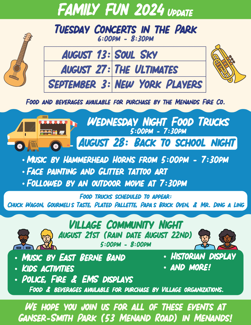 Menands Family Fun Calendar